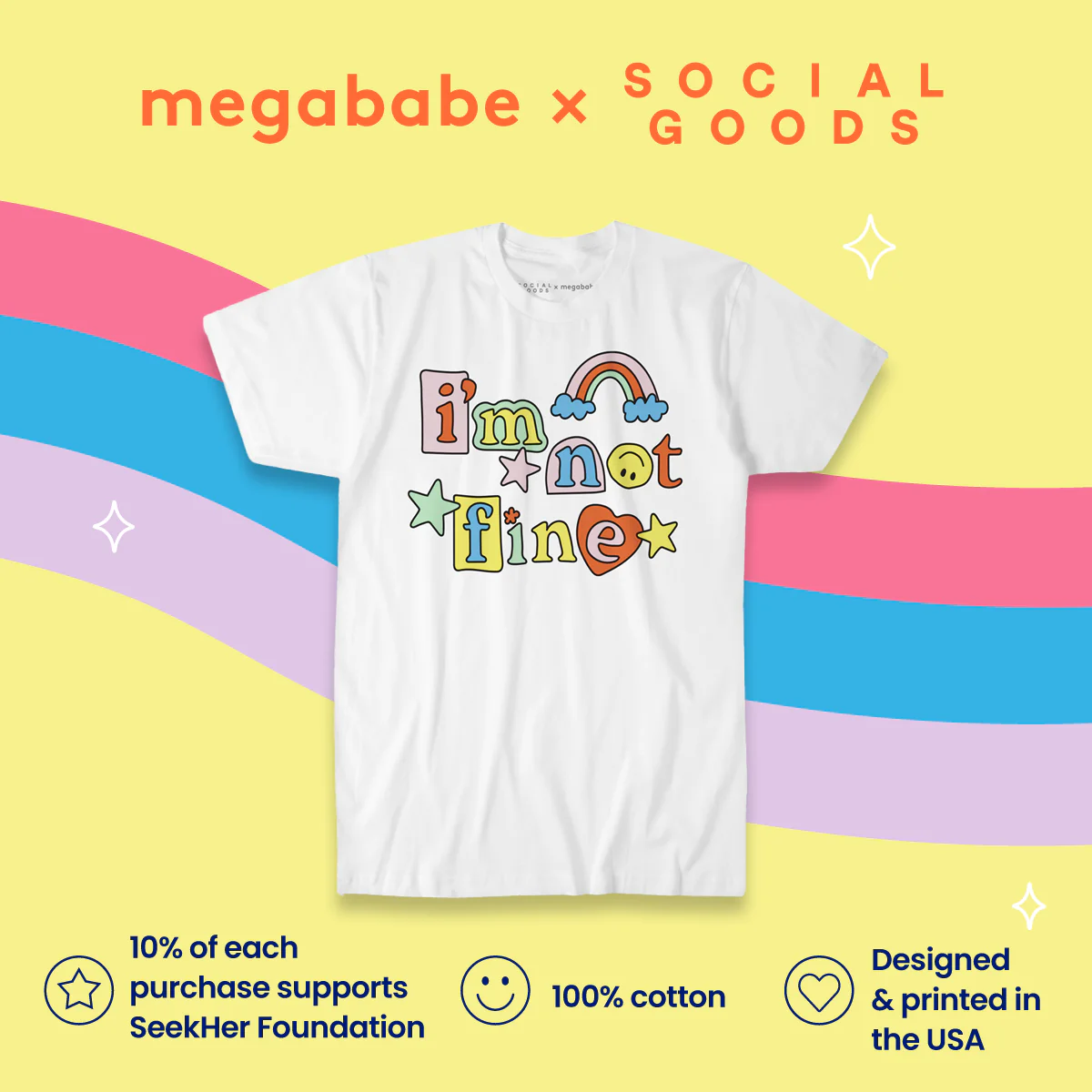 Megababe x Social Goods "I'm Not Fine" T-shirt - Image 4